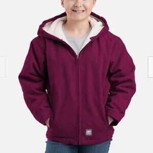 Berne Girls' Sherpa-Lined Softstone Duck Hooded Jacket Youth Medium BHJ41PLM
